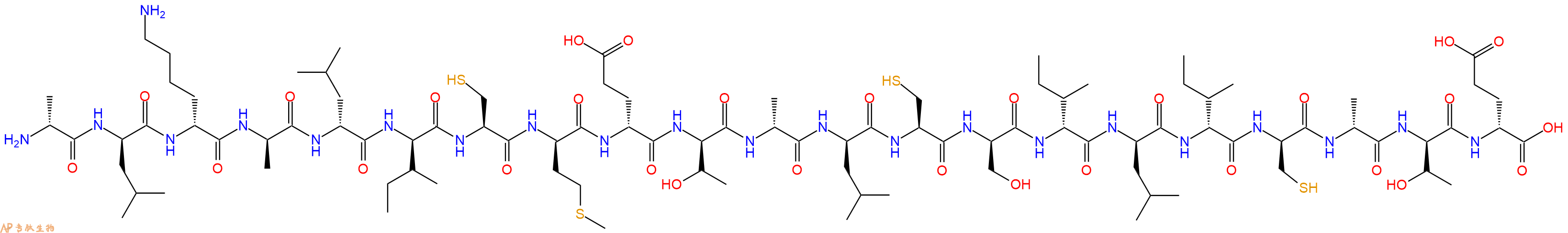专肽生物产品H2N-DAla-DLeu-DLys-DAla-DLeu-DIle-Cys-DMet-DGlu-DThr-DAla-DLeu-Cys-DSer-DIle-DLeu-DIle-DCys-DAla-DThr-DGlu-OH