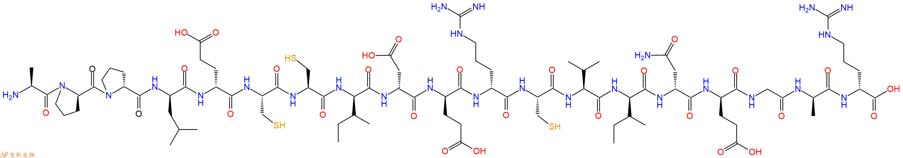 专肽生物产品H2N-Ala-DPro-DPro-DLeu-DGlu-Cys-Cys-DIle-DAsp-DGlu-DArg-Cys-Val-DIle-DAsn-DGlu-Gly-DAla-DArg-OH