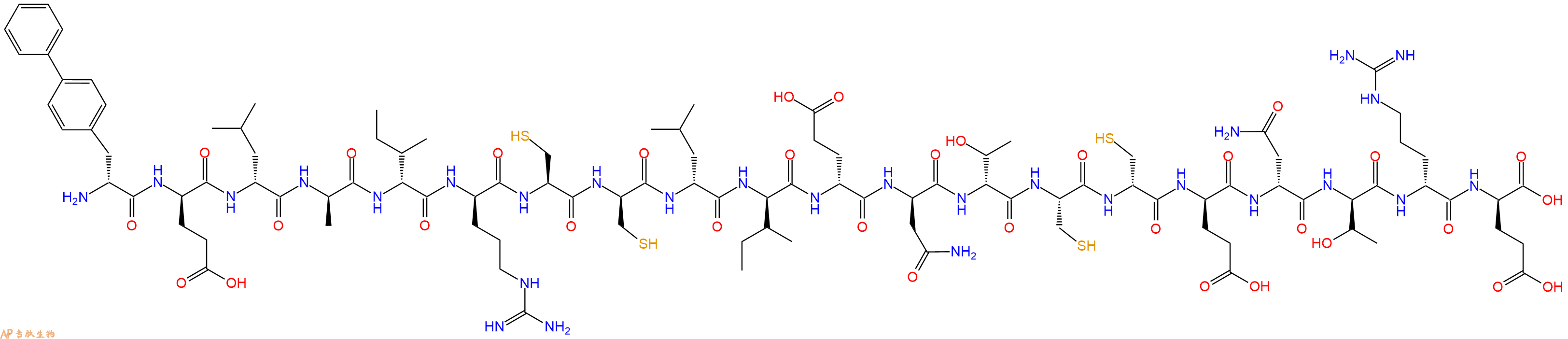 专肽生物产品H2N-DBip-DGlu-DLeu-DAla-DIle-DArg-Cys-DCys-DLeu-DIle-DGlu-DAsn-DThr-Cys-DCys-DGlu-DAsn-DThr-DArg-DGlu-OH