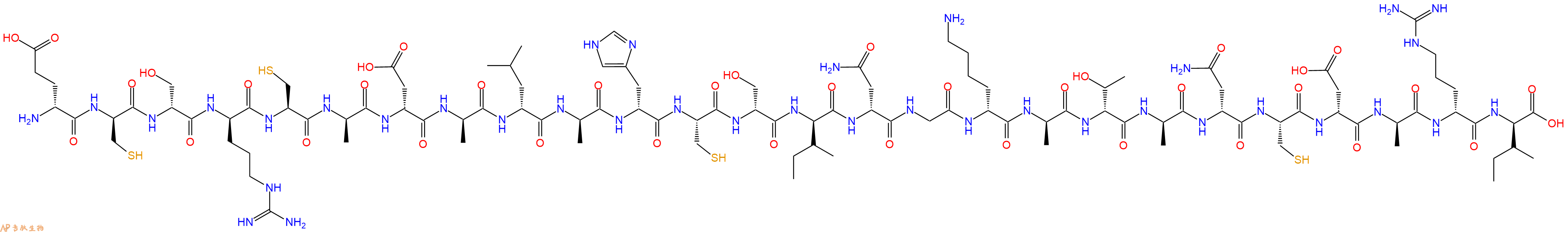 专肽生物产品H2N-DGlu-DCys-DSer-DArg-Cys-DAla-DAsp-DAla-DLeu-DAla-DHis-Cys-DSer-DIle-DAsn-Gly-DLys-DAla-DThr-DAla-DAsn-Cys-DAsp-DAla-DArg-DIle-OH