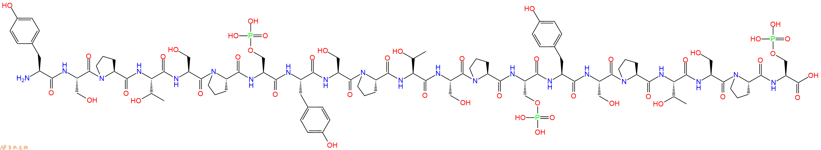 专肽生物产品H2N-Tyr-Ser-Pro-Thr-Ser-Pro-Ser(PO3H2)-Tyr-Ser-Pro-Thr-Ser-Pro-Ser(PO3H2)-Tyr-Ser-Pro-Thr-Ser-Pro-Ser(PO3H2)-OH