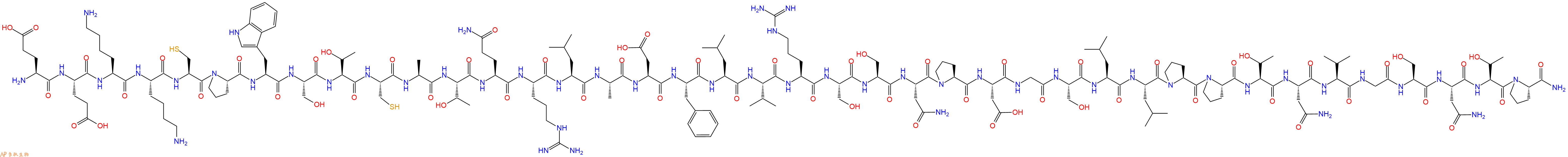 专肽生物产品H2N-Glu-Glu-Lys-Lys-Cys-Pro-Trp-Ser-Thr-Cys-Ala-Thr-Gln-Arg-Leu-Ala-Asp-Phe-Leu-Val-Arg-Ser-Ser-Asn-Pro-Asp-Gly-Ser-Leu-Leu-Pro-Pro-Thr-Asn-Val-Gly-Ser-Asn-Thr-Pro-CONH2