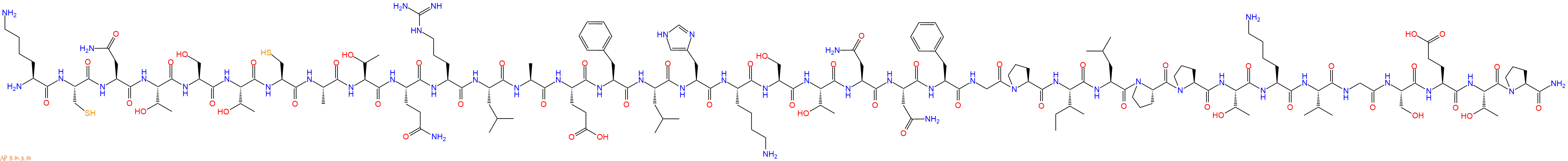 专肽生物产品H2N-Lys-Cys-Asn-Thr-Ser-Thr-Cys-Ala-Thr-Gln-Arg-Leu-Ala-Glu-Phe-Leu-His-Lys-Ser-Thr-Asn-Asn-Phe-Gly-Pro-Ile-Leu-Pro-Pro-Thr-Lys-Val-Gly-Ser-Glu-Thr-Pro-CONH2