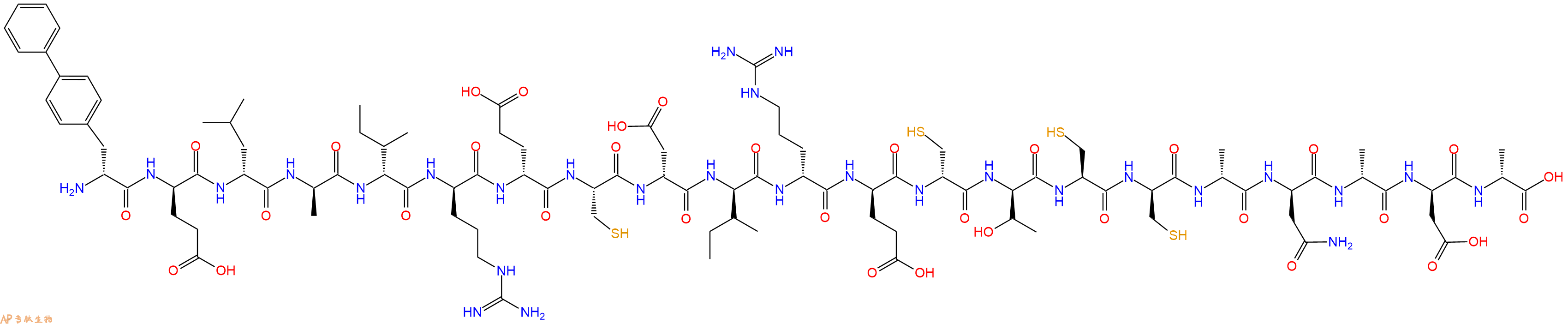 专肽生物产品H2N-DBip-DGlu-DLeu-DAla-DIle-DArg-DGlu-Cys-DAsp-DIle-DArg-DGlu-DCys-DThr-Cys-DCys-DAla-DAsn-DAla-DAsp-DAla-OH