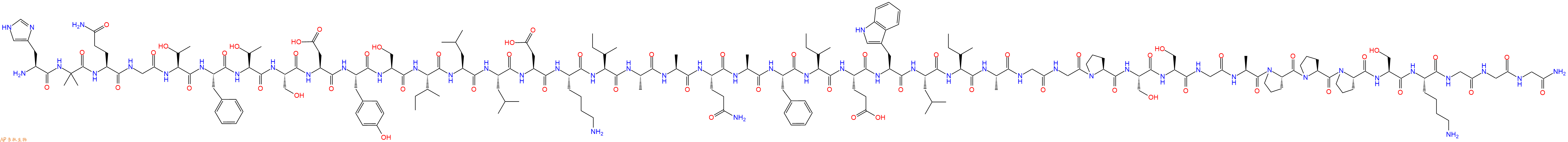 专肽生物产品H2N-His-Aib-Gln-Gly-Thr-Phe-Thr-Ser-Asp-Tyr-Ser-Ile-Leu-Leu-Asp-Lys-Ile-Ala-Ala-Gln-Ala-Phe-Ile-Glu-Trp-Leu-Ile-Ala-Gly-Gly-Pro-Ser-Ser-Gly-Ala-Pro-Pro-Pro-Ser-Lys-Gly-Gly-Gly-CONH2