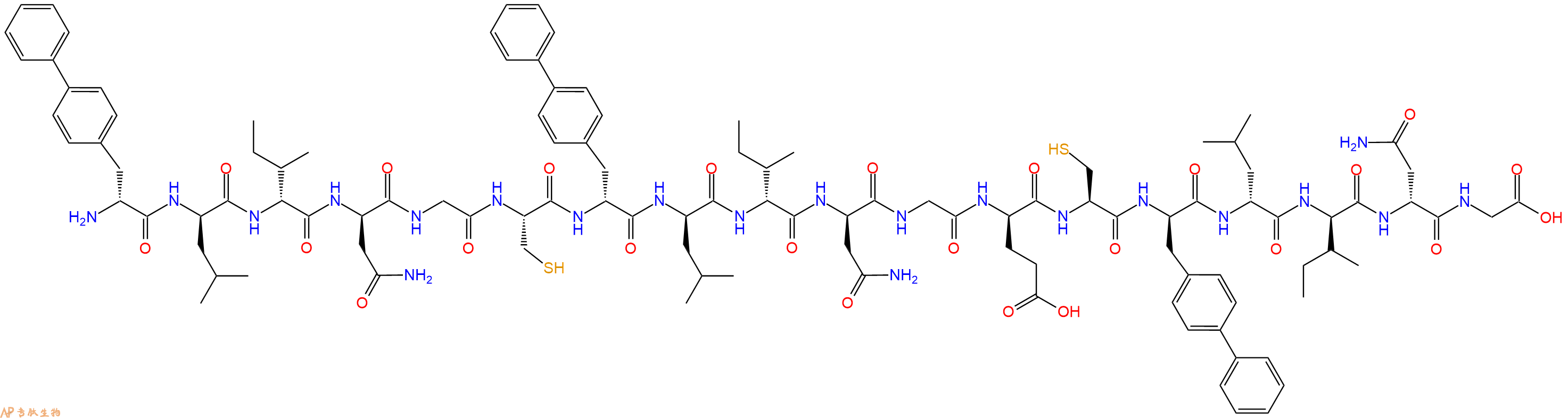 专肽生物产品H2N-DBip-DLeu-DIle-DAsn-Gly-Cys-DBip-DLeu-DIle-DAsn-Gly-DGlu-Cys-DBip-DLeu-DIle-DAsn-Gly-OH