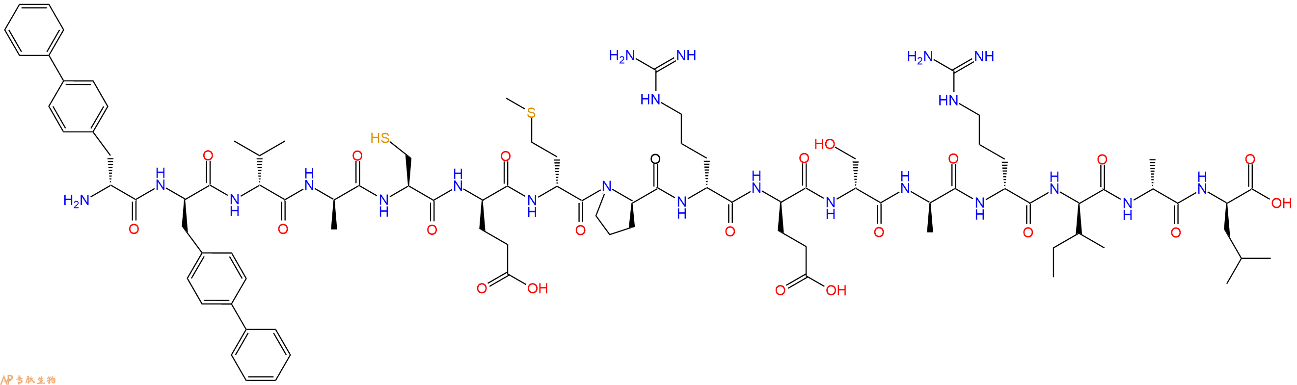 专肽生物产品H2N-DBip-DBip-DVal-DAla-Cys-DGlu-DMet-DPro-DArg-DGlu-DSer-DAla-DArg-DIle-DAla-DLeu-OH