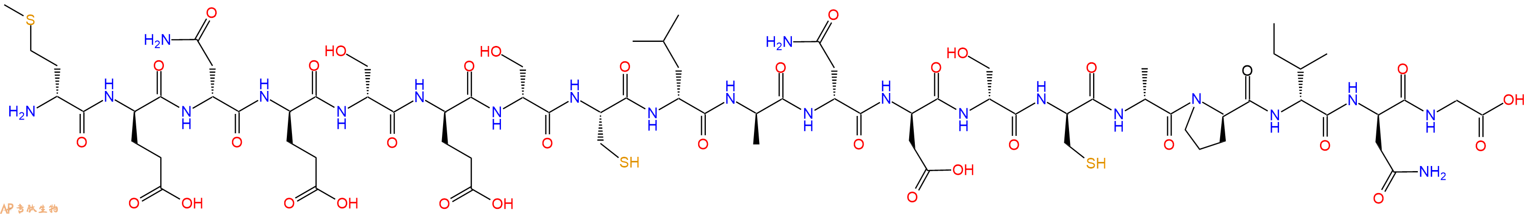专肽生物产品H2N-DMet-DGlu-DAsn-DGlu-DSer-DGlu-DSer-Cys-DLeu-DAla-DAsn-DAsp-DSer-DCys-DAla-DPro-DIle-DAsn-Gly-OH