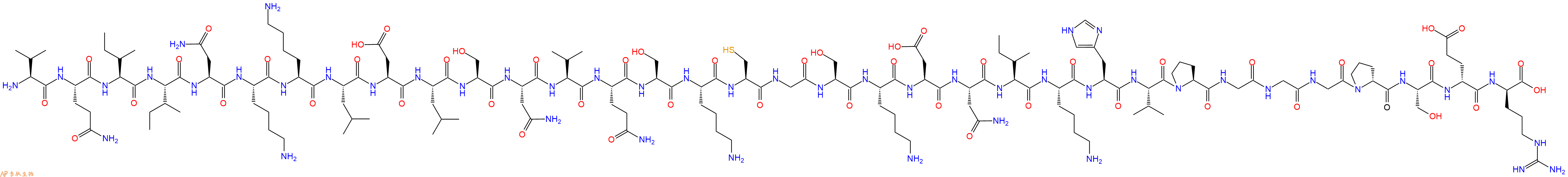 专肽生物产品H2N-Val-Gln-Ile-Ile-Asn-Lys-Lys-Leu-Asp-Leu-Ser-Asn-Val-Gln-Ser-Lys-Cys-Gly-Ser-Lys-Asp-Asn-Ile-Lys-His-Val-Pro-Gly-Gly-Gly-DPro-Ser-DGlu-DArg-OH