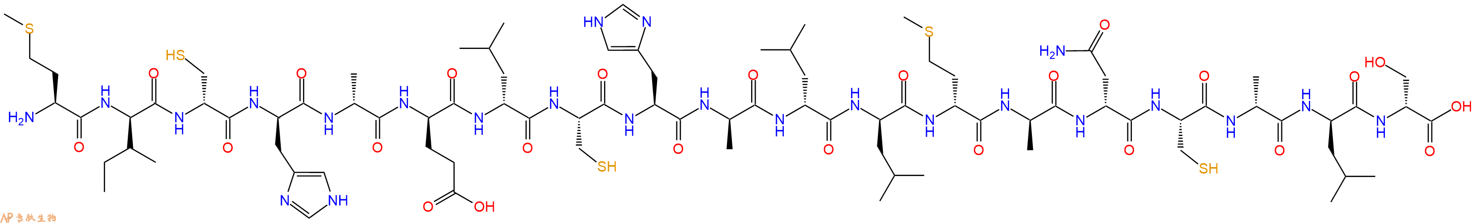 专肽生物产品H2N-Met-DIle-DCys-DHis-DAla-DGlu-DLeu-Cys-His-DAla-DLeu-DLeu-DMet-DAla-DAsn-Cys-DAla-DLeu-DSer-OH