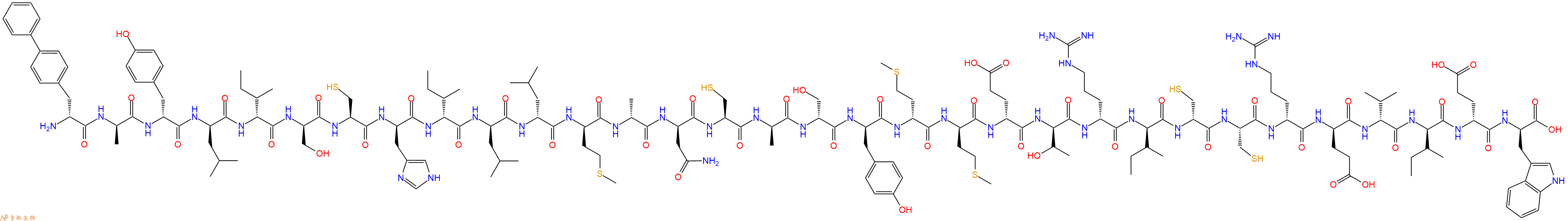 专肽生物产品H2N-DBip-DAla-DTyr-DLeu-DIle-DSer-Cys-DHis-DIle-DLeu-DLeu-DMet-DAla-DAsn-Cys-DAla-DSer-DTyr-DMet-DMet-DGlu-DThr-DArg-DIle-DCys-Cys-DArg-DGlu-DVal-DIle-DGlu-DTrp-OH
