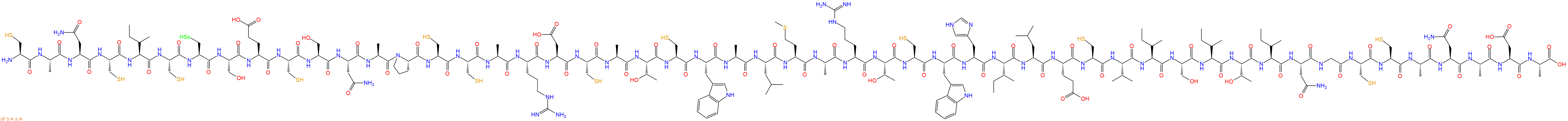 专肽生物产品H2N-Cys-Ala-Asn-Cys-Ile-Cys-Sec-Ser-Glu-Cys-Ser-Asn-Ala-Pro-Cys-Cys-Ala-Arg-Asp-Cys-Ala-Thr-Cys-Trp-Ala-Leu-Met-Ala-Arg-Thr-Cys-Trp-His-Ile-Leu-Glu-Cys-Val-Ile-Ser-Ile-Thr-Ile-Asn-Gly-Cys-Cys-Ala-Asn-Ala-Asp-Ala-OH