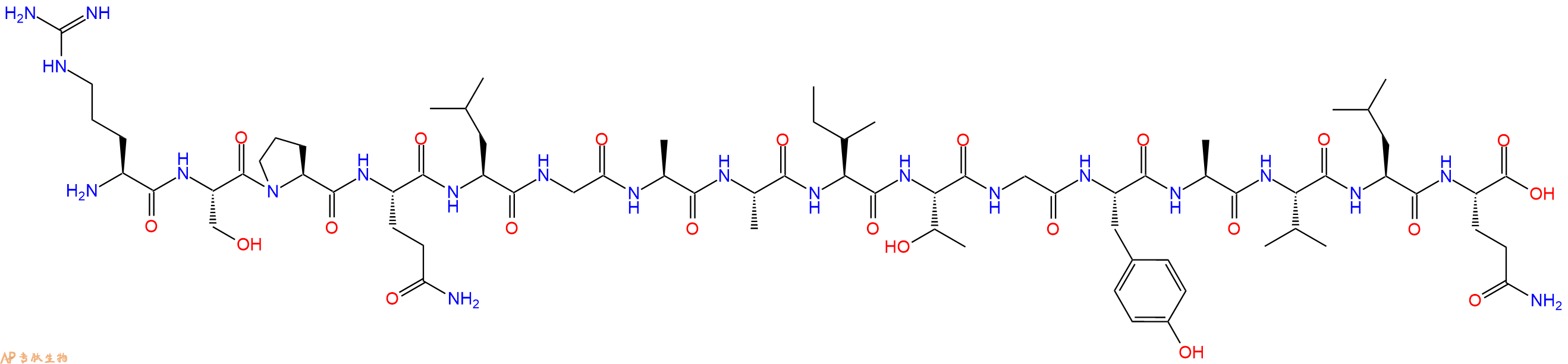 专肽生物产品H2N-Arg-Ser-Pro-Gln-Leu-Gly-Ala-Ala-Ile-Thr-Gly-Tyr-Ala-Val-Leu-Gln-OH