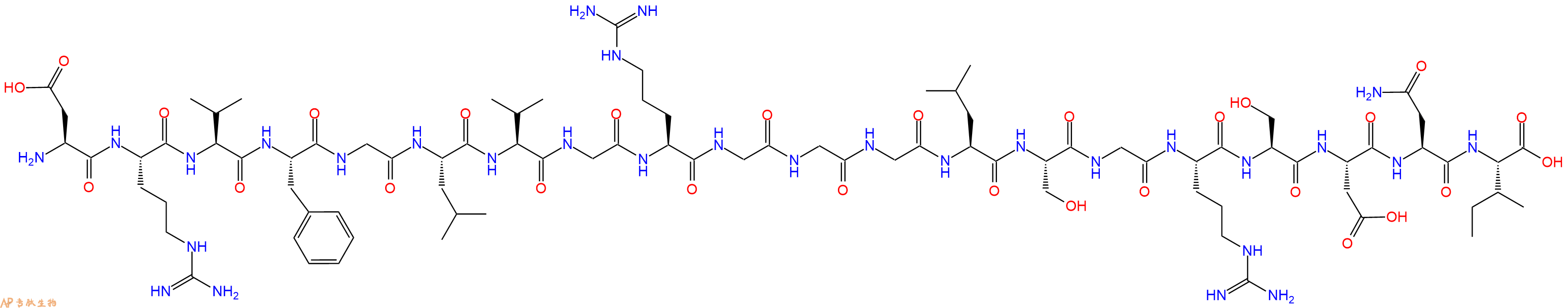 专肽生物产品H2N-Asp-Arg-Val-Phe-Gly-Leu-Val-Gly-Arg-Gly-Gly-Gly-Leu-Ser-Gly-Arg-Ser-Asp-Asn-Ile-OH