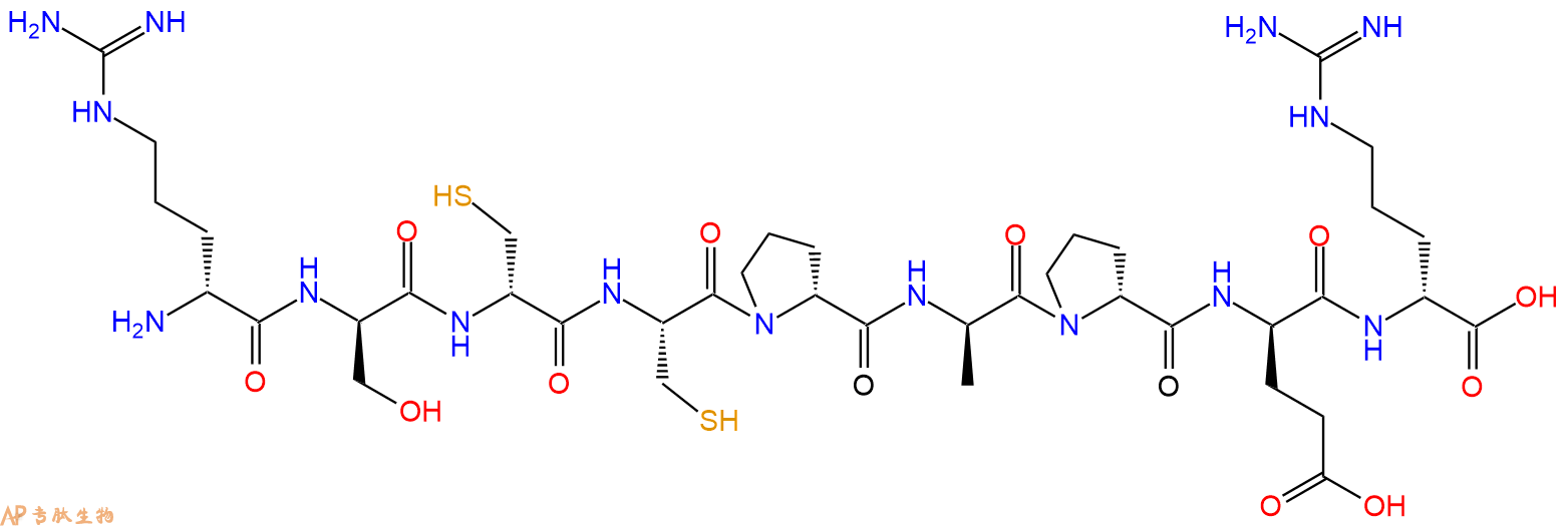 专肽生物产品H2N-DArg-DSer-DCys-Cys-DPro-DAla-DPro-DGlu-DArg-OH