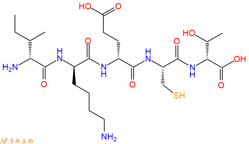 专肽生物产品H2N-DIle-DLys-DGlu-Cys-DThr-OH
