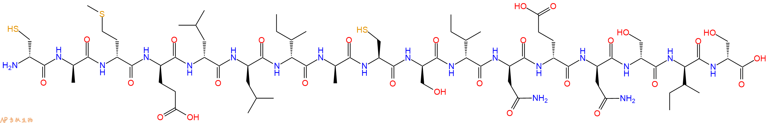 专肽生物产品H2N-DCys-DAla-DMet-DGlu-DLeu-DLeu-DIle-DAla-Cys-DSer-DIle-DAsn-DGlu-DAsn-DSer-DIle-DSer-OH