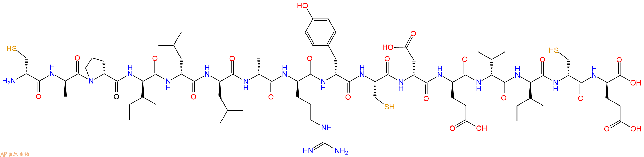 专肽生物产品H2N-DCys-DAla-DPro-DIle-DLeu-DLeu-DAla-DArg-DTyr-Cys-DAsp-DGlu-DVal-DIle-DCys-DGlu-OH