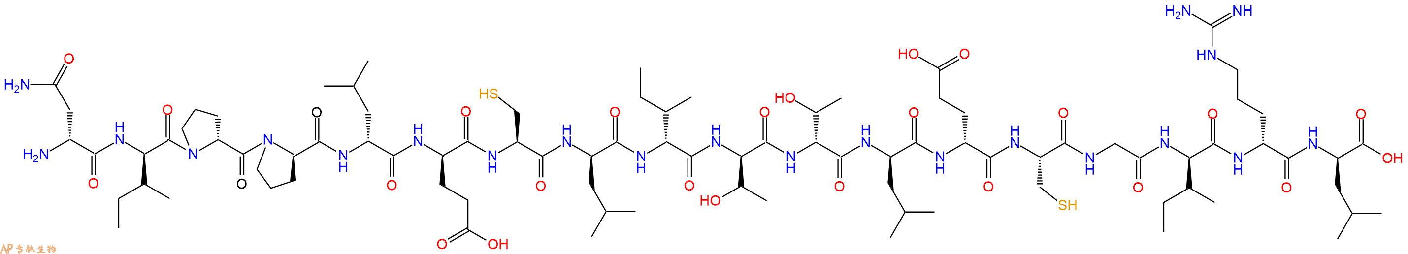专肽生物产品H2N-DAsn-DIle-DPro-DPro-DLeu-DGlu-Cys-DLeu-DIle-DThr-DThr-DLeu-DGlu-Cys-Gly-DIle-DArg-DLeu-OH