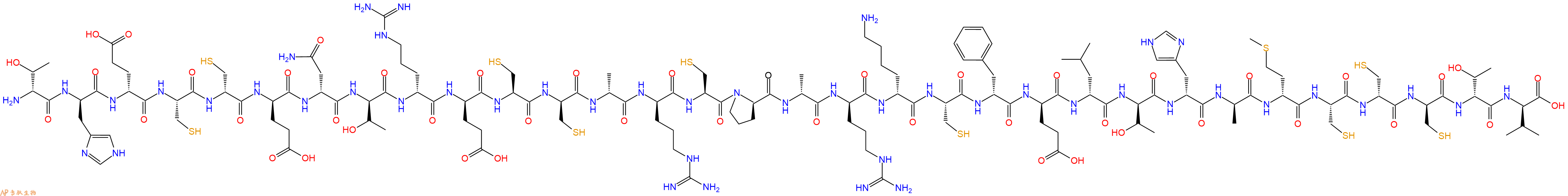 专肽生物产品H2N-DThr-DHis-DGlu-Cys-DCys-DGlu-DAsn-DThr-DArg-DGlu-Cys-DCys-DAla-DArg-Cys-DPro-DAla-DArg-DLys-Cys-DPhe-DGlu-DLeu-DThr-DHis-DAla-DMet-Cys-DCys-DCys-DThr-DVal-OH