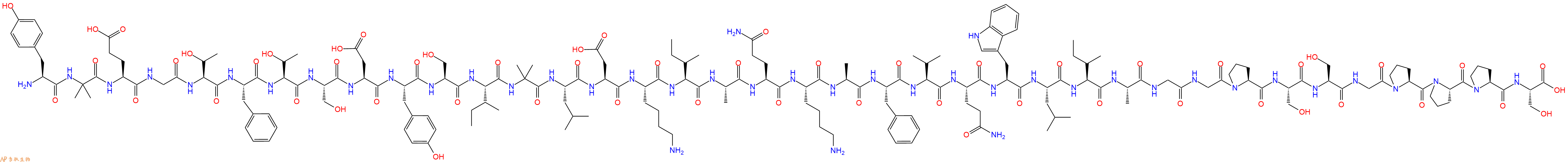 专肽生物产品H2N-Tyr-Aib-Glu-Gly-Thr-Phe-Thr-Ser-Asp-Tyr-Ser-Ile-Aib-Leu-Asp-Lys-Ile-Ala-Gln-Lys-Ala-Phe-Val-Gln-Trp-Leu-Ile-Ala-Gly-Gly-Pro-Ser-Ser-Gly-Pro-Pro-Pro-Ser-OH