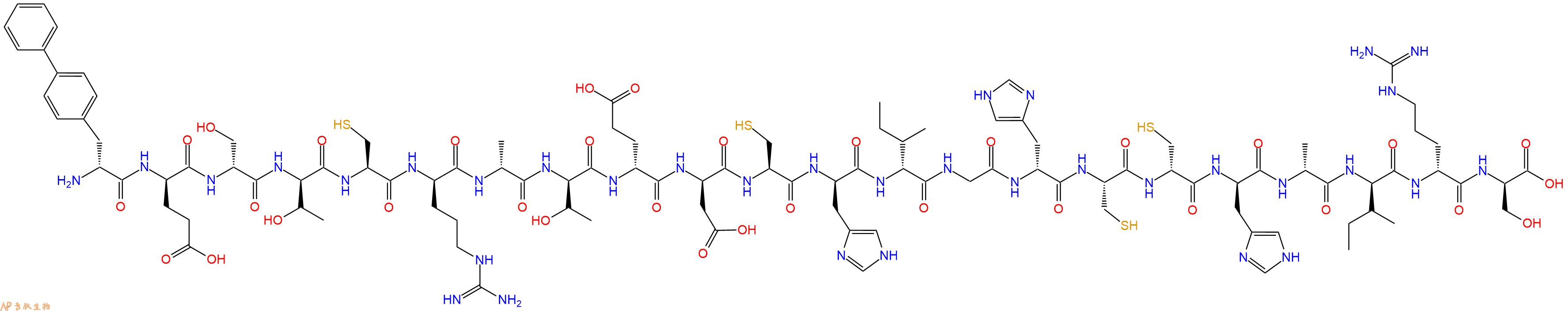 专肽生物产品H2N-DBip-DGlu-DSer-DThr-Cys-DArg-DAla-DThr-DGlu-DAsp-Cys-DHis-DIle-Gly-DHis-Cys-DCys-DHis-DAla-DIle-DArg-DSer-OH