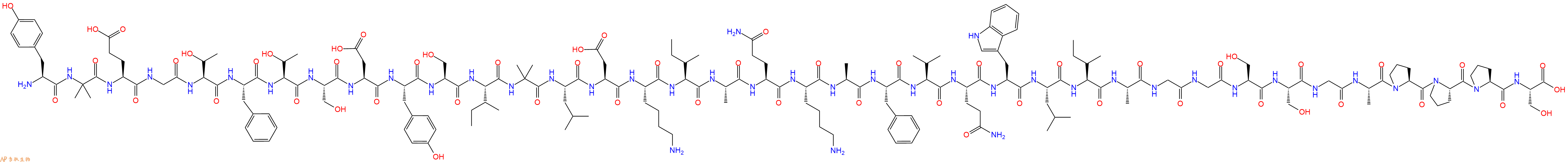 专肽生物产品H2N-Tyr-Aib-Glu-Gly-Thr-Phe-Thr-Ser-Asp-Tyr-Ser-Ile-Aib-Leu-Asp-Lys-Ile-Ala-Gln-Lys-Ala-Phe-Val-Gln-Trp-Leu-Ile-Ala-Gly-Gly-Ser-Ser-Gly-Ala-Pro-Pro-Pro-Ser-OH