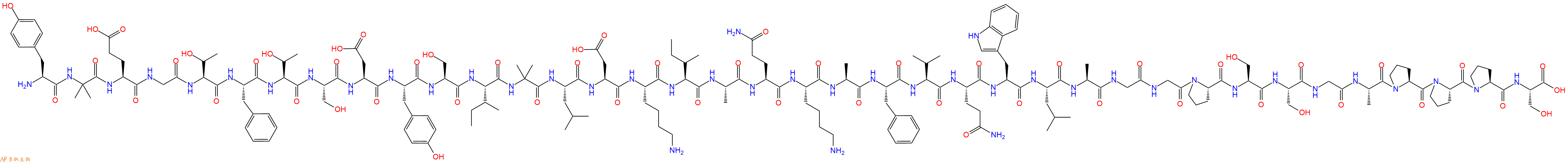 专肽生物产品H2N-Tyr-Aib-Glu-Gly-Thr-Phe-Thr-Ser-Asp-Tyr-Ser-Ile-Aib-Leu-Asp-Lys-Ile-Ala-Gln-Lys-Ala-Phe-Val-Gln-Trp-Leu-Ala-Gly-Gly-Pro-Ser-Ser-Gly-Ala-Pro-Pro-Pro-Ser-OH
