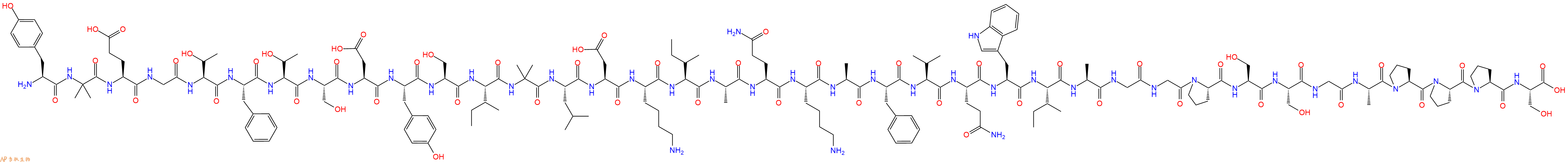 专肽生物产品H2N-Tyr-Aib-Glu-Gly-Thr-Phe-Thr-Ser-Asp-Tyr-Ser-Ile-Aib-Leu-Asp-Lys-Ile-Ala-Gln-Lys-Ala-Phe-Val-Gln-Trp-Ile-Ala-Gly-Gly-Pro-Ser-Ser-Gly-Ala-Pro-Pro-Pro-Ser-OH