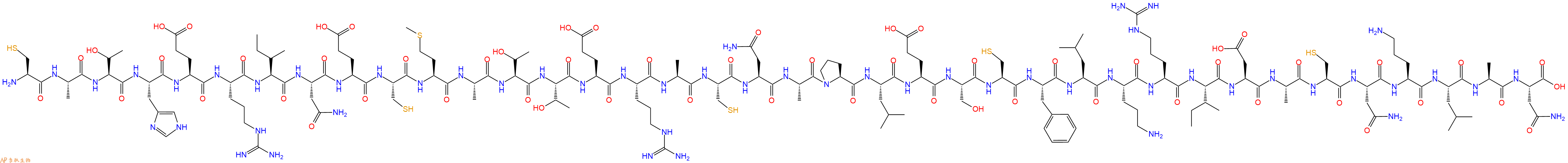 专肽生物产品H2N-Cys-Ala-Thr-His-Glu-Arg-Ile-Asn-Glu-Cys-Met-Ala-Thr-Thr-Glu-Arg-Ala-Cys-Asn-Ala-Pro-Leu-Glu-Ser-Cys-Phe-Leu-Orn-Arg-Ile-Asp-Ala-Cys-Asn-Orn-Leu-Ala-Asn-OH