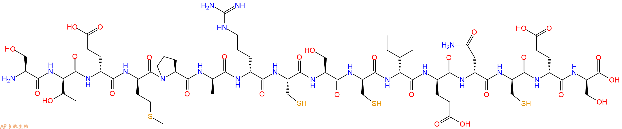 专肽生物产品H2N-Ser-DThr-DGlu-DMet-Pro-DAla-DArg-Cys-Ser-DCys-DIle-DGlu-DAsn-DCys-DGlu-DSer-OH