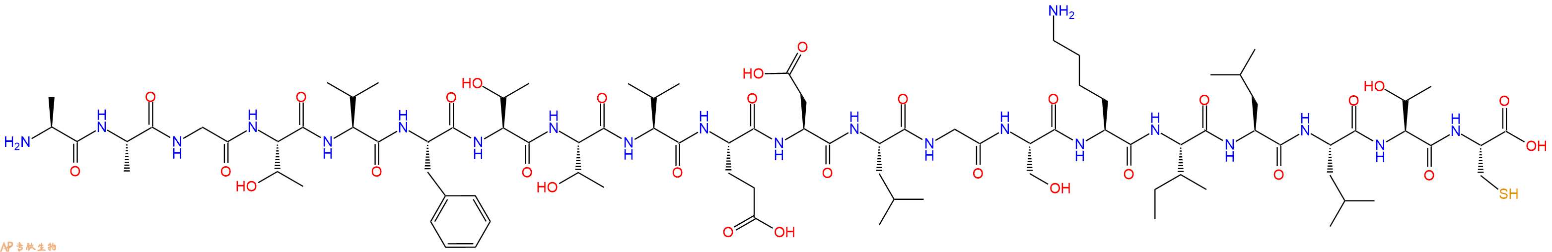 专肽生物产品H2N-Ala-Ala-Gly-Thr-Val-Phe-Thr-Thr-Val-Glu-Asp-Leu-Gly-Ser-Lys-Ile-Leu-Leu-Thr-Cys-OH