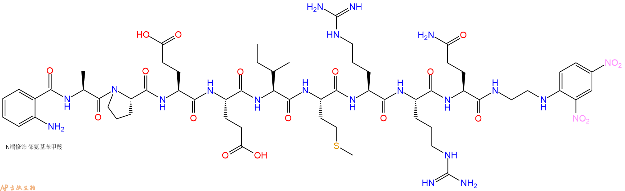 专肽生物产品Abz-Ala-Pro-Glu-Glu-Ile-Met-Arg-Arg-Gln-EDDnp