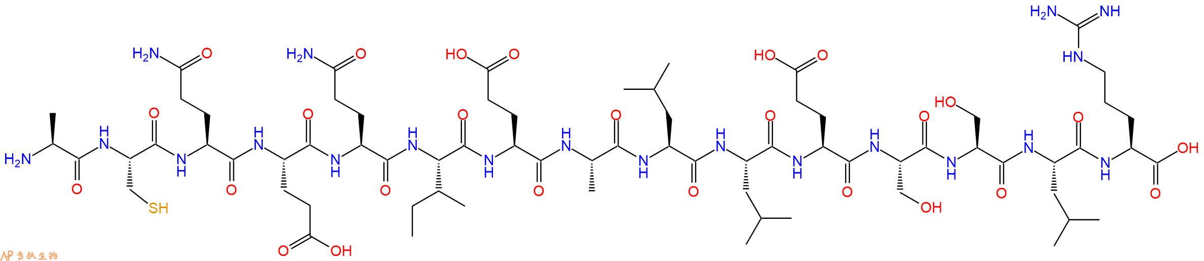 专肽生物产品H2N-Ala-Cys-Gln-Glu-Gln-Ile-Glu-Ala-Leu-Leu-Glu-Ser-Ser-Leu-Arg-OH