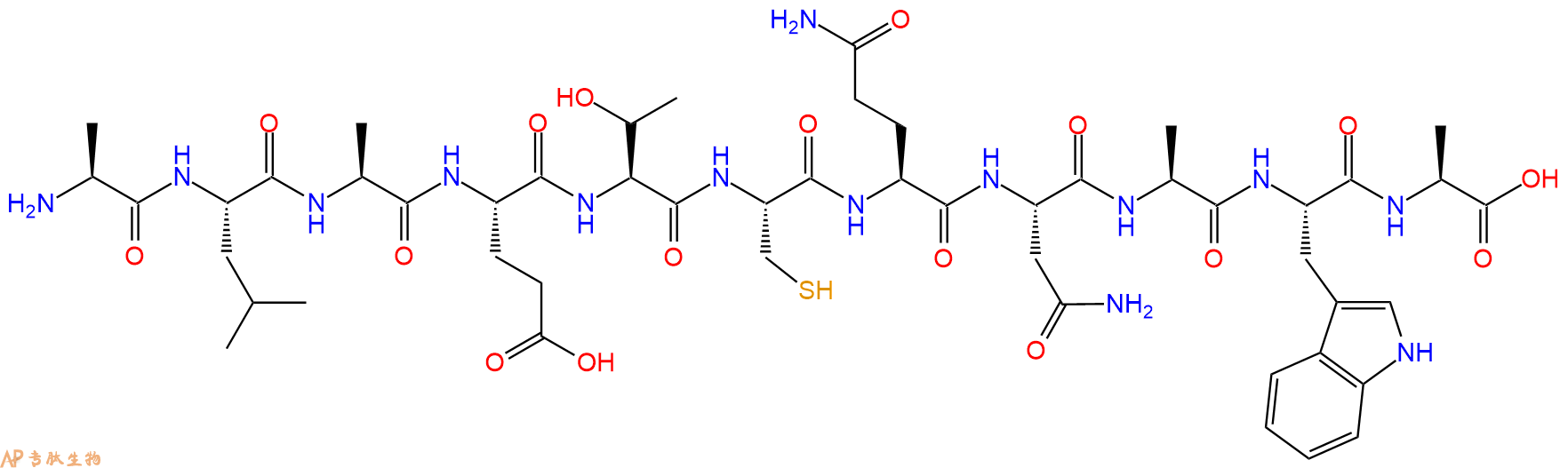 专肽生物产品H2N-Ala-Leu-Ala-Glu-Thr-Cys-Gln-Asn-Ala-Trp-Ala-OH
