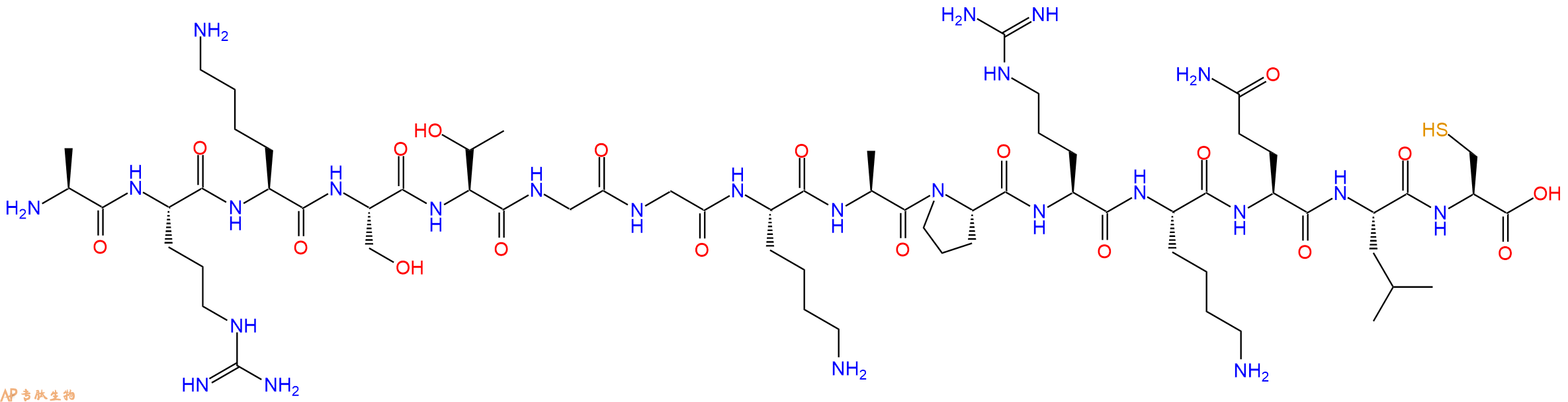 专肽生物产品H2N-Ala-Arg-Lys-Ser-Thr-Gly-Gly-Lys-Ala-Pro-Arg-Lys-Gln-Leu-Cys-OH