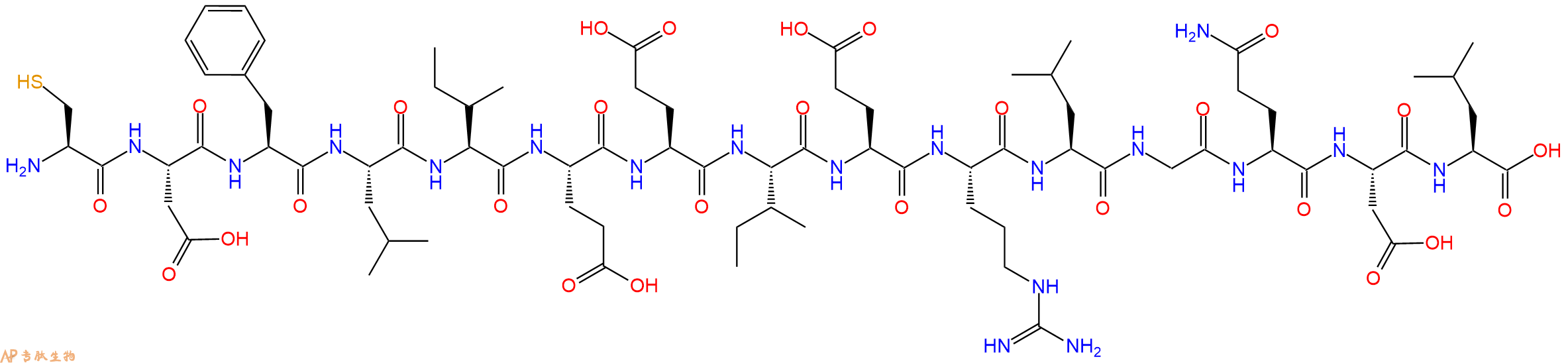 专肽生物产品H2N-Cys-Asp-Phe-Leu-Ile-Glu-Glu-Ile-Glu-Arg-Leu-Gly-Gln-Asp-Leu-OH