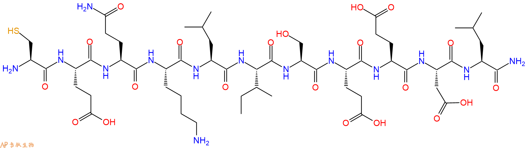 专肽生物产品H2N-Cys-Glu-Gln-Lys-Leu-Ile-Ser-Glu-Glu-Asp-Leu-CONH2