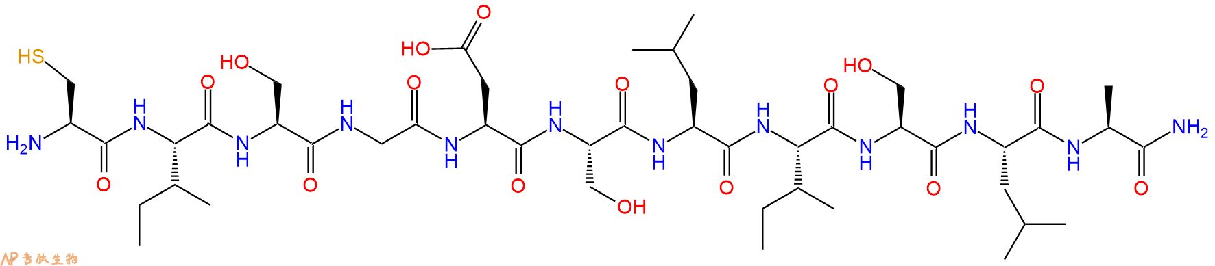 专肽生物产品H2N-Cys-Ile-Ser-Gly-Asp-Ser-Leu-Ile-Ser-Leu-Ala-CONH2