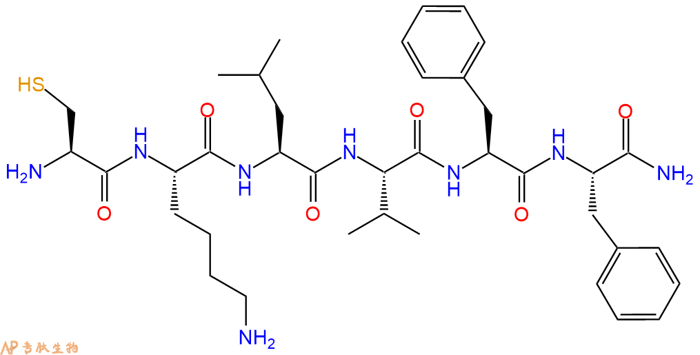 专肽生物产品H2N-Cys-Lys-Leu-Val-Phe-Phe-CONH2