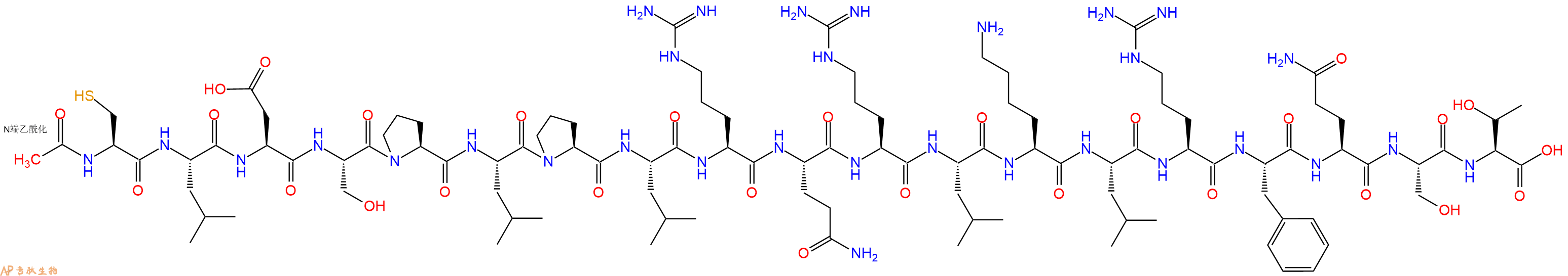 专肽生物产品Ac-Cys-Leu-Asp-Ser-Pro-Leu-Pro-Leu-Arg-Gln-Arg-Leu-Lys-Leu-Arg-Phe-Gln-Ser-Thr-OH