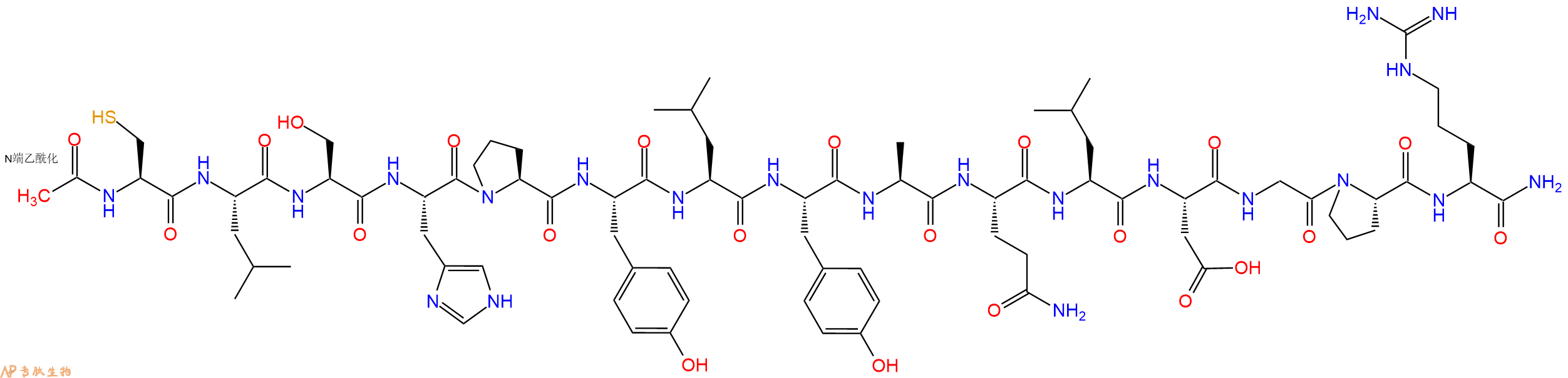专肽生物产品Ac-Cys-Leu-Ser-His-Pro-Tyr-Leu-Tyr-Ala-Gln-Leu-Asp-Gly-Pro-Arg-CONH2