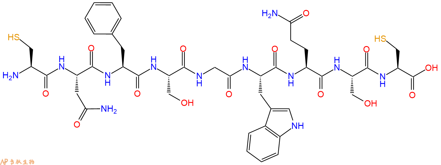 专肽生物产品H2N-Cys-Asn-Phe-Ser-Gly-Trp-Gln-Ser-Cys-OH