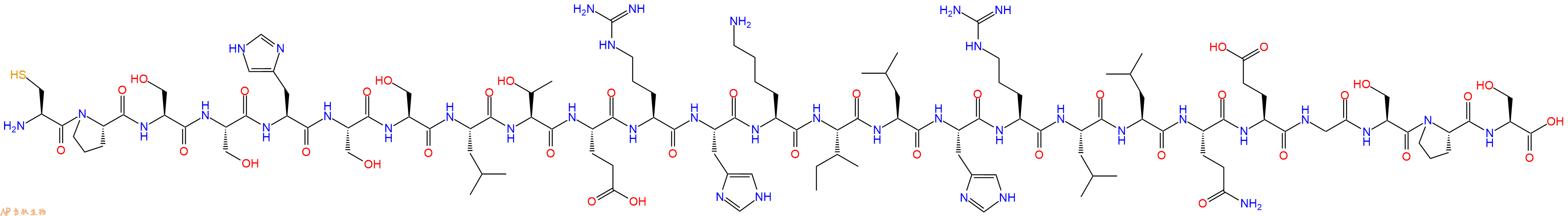 专肽生物产品H2N-Cys-Pro-Ser-Ser-His-Ser-Ser-Leu-Thr-Glu-Arg-His-Lys-Ile-Leu-His-Arg-Leu-Leu-Gln-Glu-Gly-Ser-Pro-Ser-OH