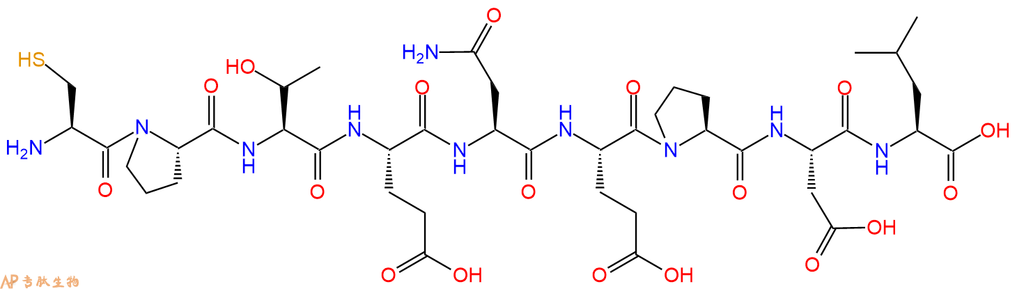 专肽生物产品H2N-Cys-Pro-Thr-Glu-Asn-Glu-Pro-Asp-Leu-OH