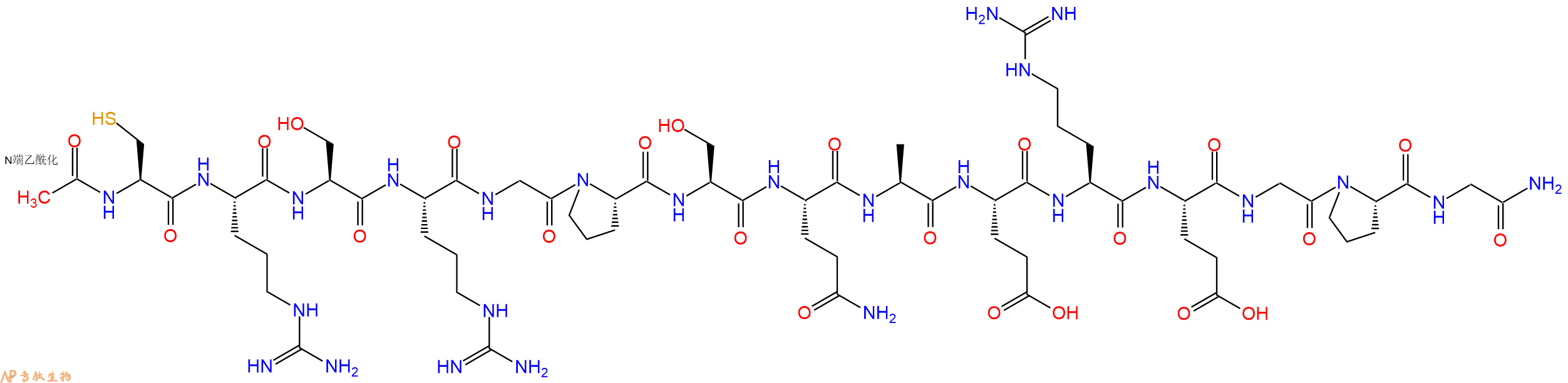 专肽生物产品Ac-Cys-Arg-Ser-Arg-Gly-Pro-Ser-Gln-Ala-Glu-Arg-Glu-Gly-Pro-Gly-CONH2