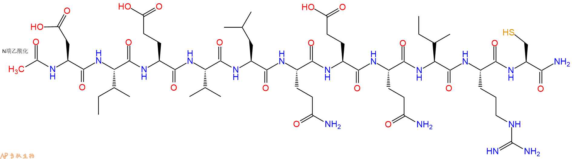 专肽生物产品Ac-Asp-Ile-Glu-Val-Leu-Gln-Glu-Gln-Ile-Arg-Cys-CONH2