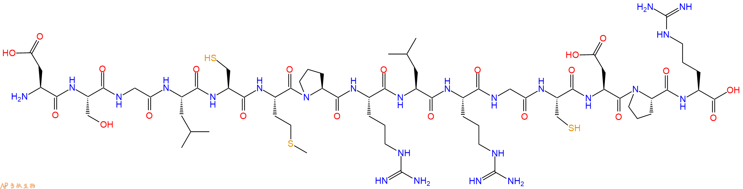 专肽生物产品H2N-Asp-Ser-Gly-Leu-Cys-Met-Pro-Arg-Leu-Arg-Gly-Cys-Asp-Pro-Arg-OH