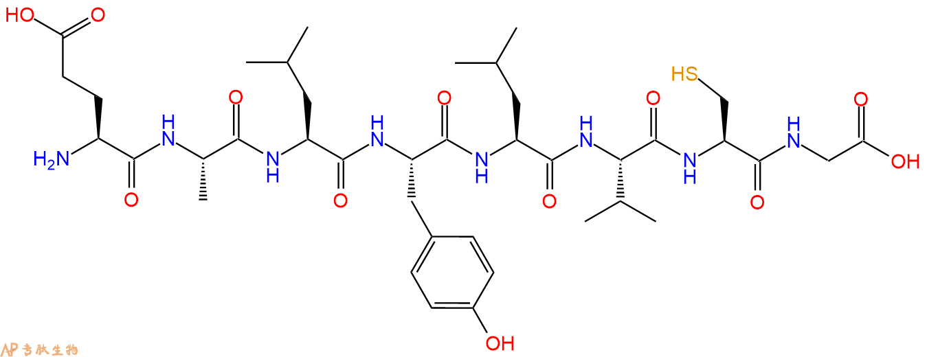 专肽生物产品H2N-Glu-Ala-Leu-Tyr-Leu-Val-Cys-Gly-OH