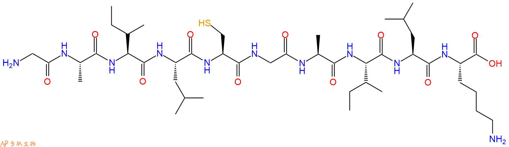 专肽生物产品H2N-Gly-Ala-Ile-Leu-Cys-Gly-Ala-Ile-Leu-Lys-OH